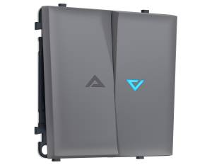 Комплект механизма 2-клавишного выключателя Ambrella Volt Sigma MS864460 платиново-серый мягкое касание