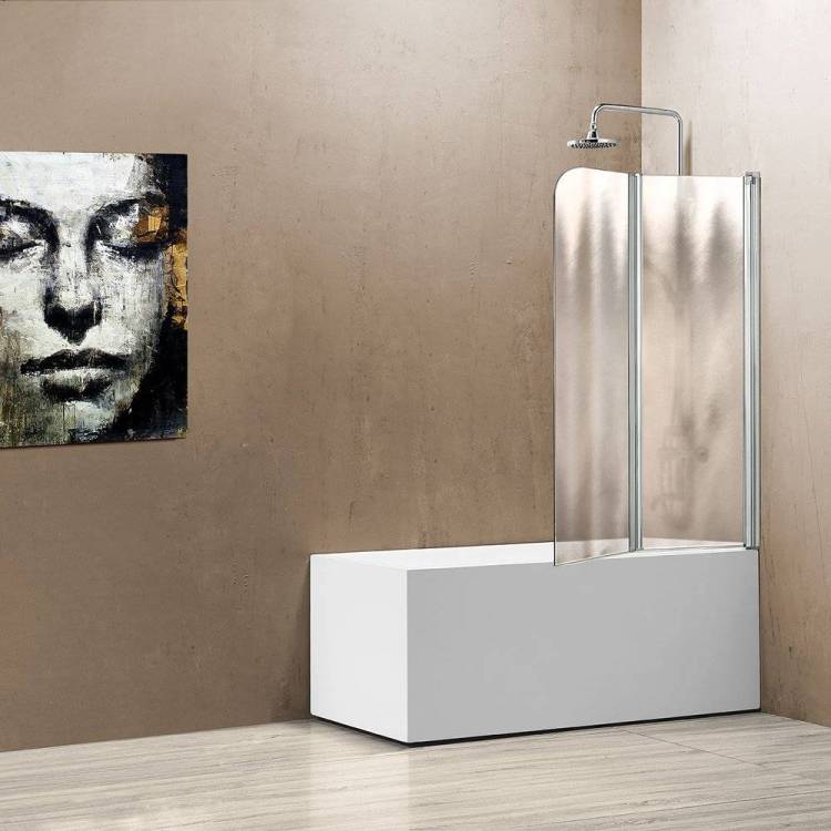 Шторка на ванну Vincea VSB-12114CH-R 114 см, R, профиль хром, стекло шиншилла