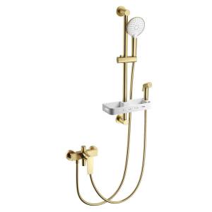Смеситель для ванны Wonzon & Woghand WW-A31003-BG с душевым гарнитуром, брашированное золото