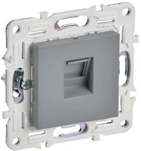 Розетка компьютерная RJ45 IEK Skandy SK-K10-2-K03 серый