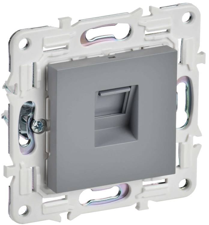 Розетка компьютерная RJ45 IEK Skandy SK-K10-2-K03 серый
