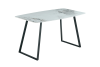 Стол обеденный Stool Group Vermont T-122 Chanel white top bl legs DUAL керамика светлая, ножки черные 140x80x76