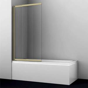 Шторка на ванну Wasserkraft Schunter 82S02-80 профиль матовое золото, стекло прозрачное, 80x140