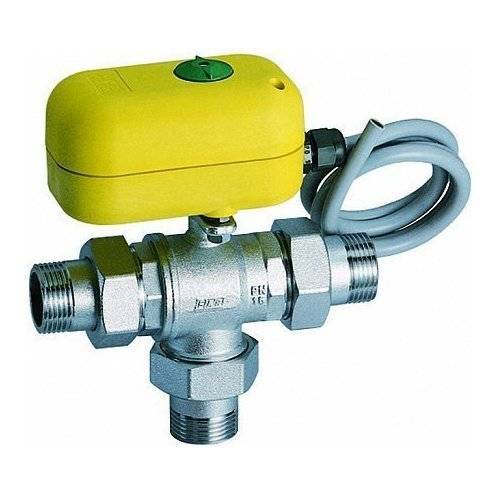 Кран шаровой сервоприводный 3-х ходовой FAR 220 В, 1 1/4 , НР