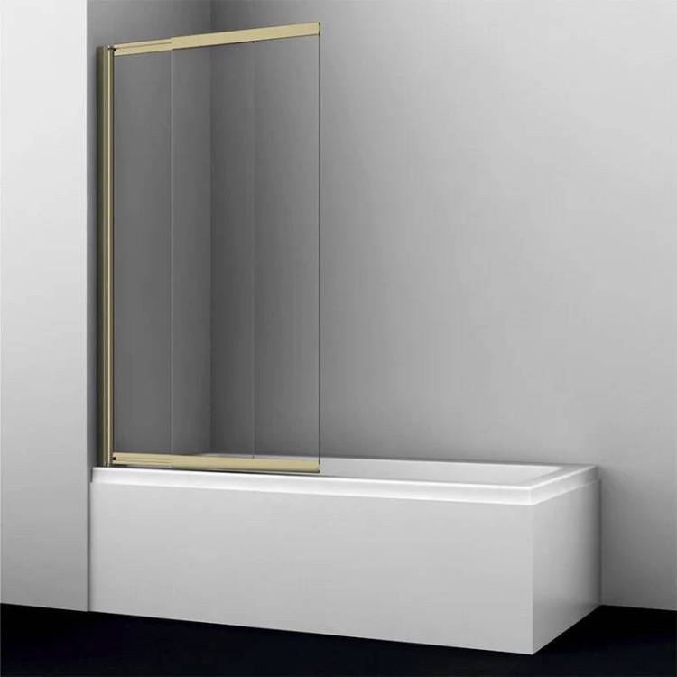 Шторка на ванну Wasserkraft Schunter 82S02-80 профиль матовое золото, стекло прозрачное, 80x140