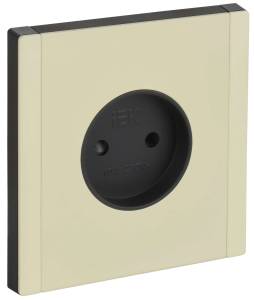 Розетка 1-местная с защитными шторками IEK Forte&Piano FP-R13-10-M-K41 серый сланец