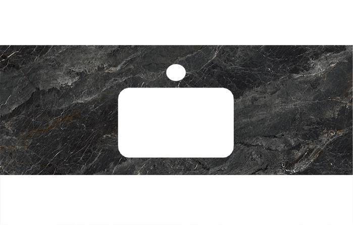Столешница Kerama Marazzi Plaza 120 Риальто Темный Серый лаппатированный для раковин, встраиваемых сверху