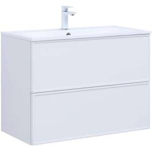 Тумба с раковиной Aquanet Арт 00313256 90 белый матовый
