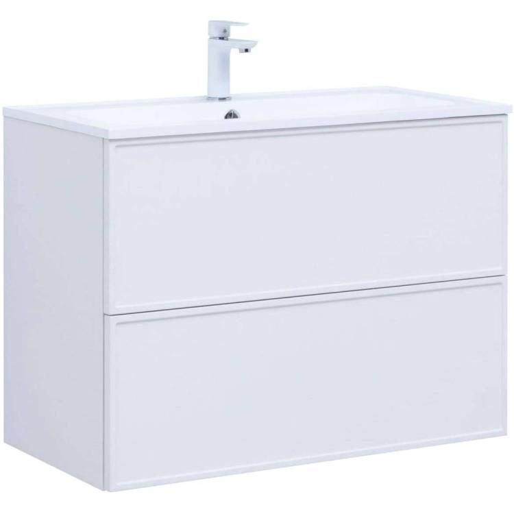 Тумба с раковиной Aquanet Арт 00313256 90 белый матовый