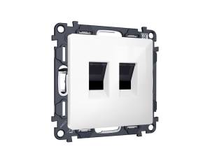 Комплект механизма компьютерной двойной розетки Ambrella Volt MA MA112110 белый глянец