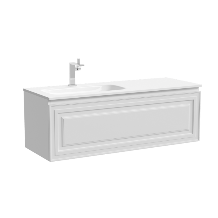 Тумба под раковину Sancos Very VR120LW левая, c одним ящиком, Bianco, 119.5x44.5x40.6