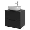 Тумба с раковиной Orange Line Li-60TubMDF+B05-480W черная матовая, 60 см
