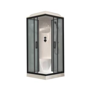 Душевая кабина Royal Bath RB 90HP6-GC-BL профиль черный, стекло матовое, 90x90x217