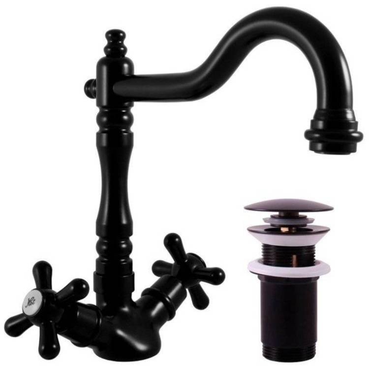 Смеситель для раковины Rav Slezak Morava Retro MK121.5/8CMAT черный