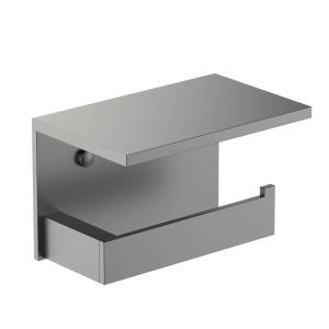 Держатель туалетной бумаги Timo Petruma 15243/18 с полкой для телефона, черное золото