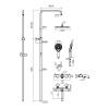 Душевая стойка AQUAme AQM8008MB с термостатом и изливом, Ø250, лейка 3 режима, высота 1100-1500мм, Черный матовый фото 2