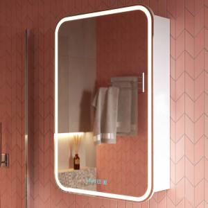 Зеркало-шкаф Alavann Lana 60 ALV0773002 с подсветкой, антизапотеватель, часы