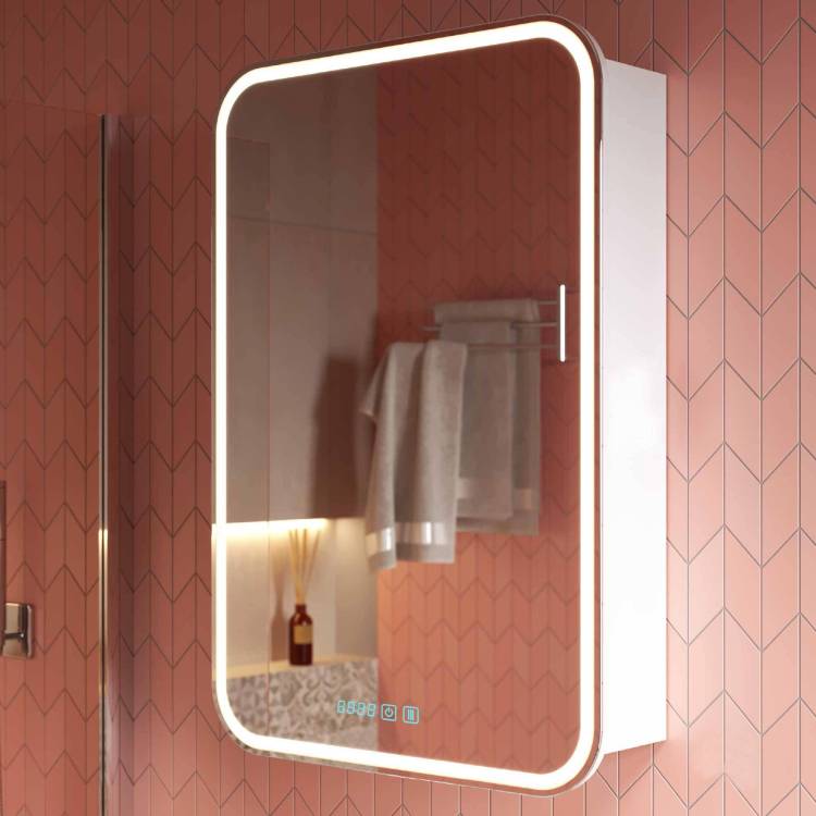 Зеркало-шкаф Alavann Lana 60 ALV0773002 с подсветкой, антизапотеватель, часы