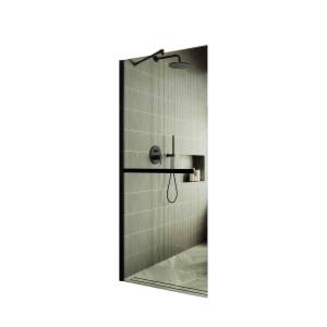 Душевая перегородка MaybahGlass MGD-726-6ш 79x195, стекло прозрачное 8 мм, профиль черный