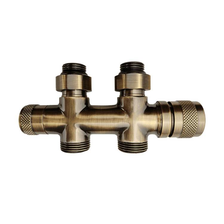 Узел нижнего подключения Primoclima Armature Lunar PCART889ABR термостатический, прямой 1/2"х3/4"Е, бронза