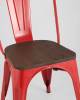 Набор из 6 стульев Stool Group Tolix YD-H440B-W LG-03 X6 красный глянцевый, темное дерево фото 10