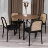 Стул Tetchair Freya 24410 черный, дерево вяз, ротанг, ткань лён фото 11