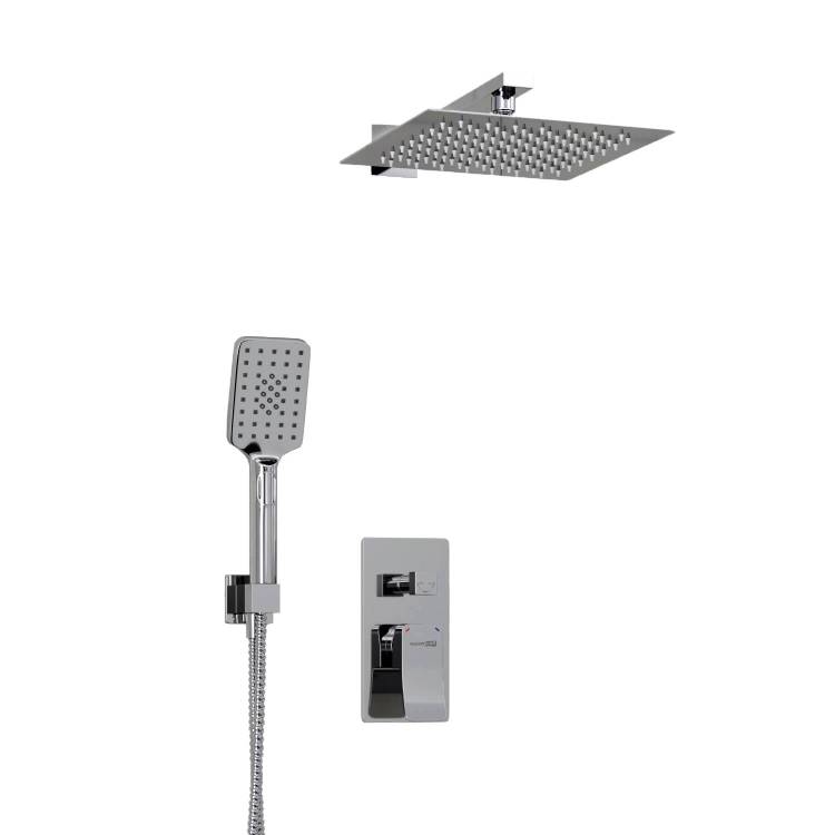 Душевой комплект Wasserkraft A16190 с верхней душевой насадкой, хром, встраиваемый, с лейкой