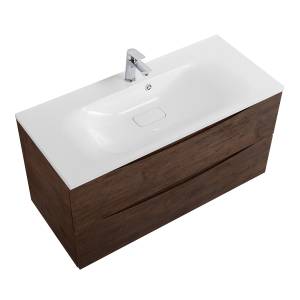 Тумба с раковиной BelBagno MARINO BB1000/450-LV-MR-FT 100x45x50 Rovere Moro подвесная с двумя выкатными ящиками