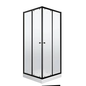 Душевой уголок Parly ZFQ81B профиль черный, стекло матовое, 80x80x193