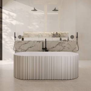 Ванна из искусственного камня Abber Stein AS9653 170x75 белая матовая