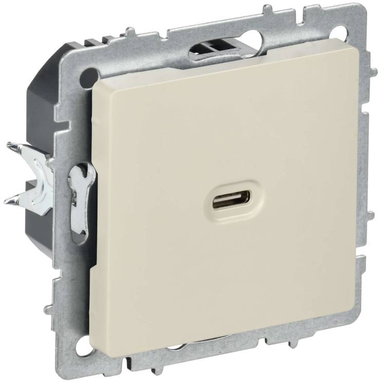Розетка USB type C IEK Brite BR-U13-065-K10 бежевый