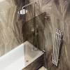 Шторка на ванну MaybahGlass MGV-652-4 70.5x140, поворотная, стекло бронза матовая 6 мм, профиль хром глянцевый