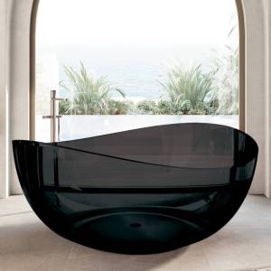 Прозрачная ванна Abber Kristall AT9705Onyx 150x150 черная