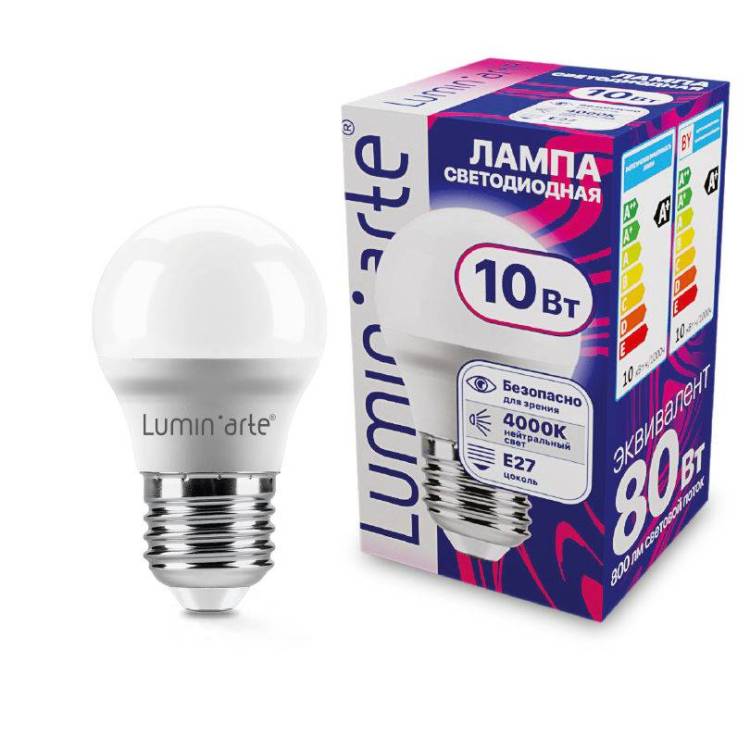 Светодиодная лампа Wolta Lumin Arte LSTD-G45-10W4KE27