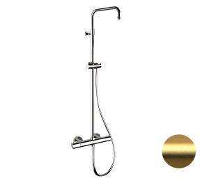Душевая стойка Remer Elegance EQ32ASSDBG с термостатом, золото брашированное