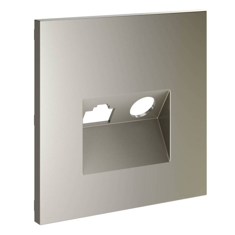 Лицевая панель для ТВ-розетки+Ethernet RJ45 Voltum S70 VLS002704 шелк