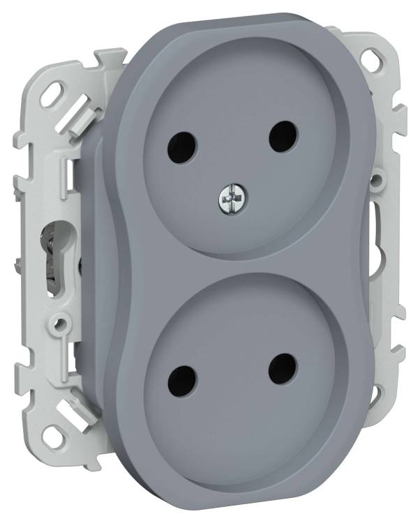 Розетка 2-местная IEK Flite FI-R20-10-K35 маренго