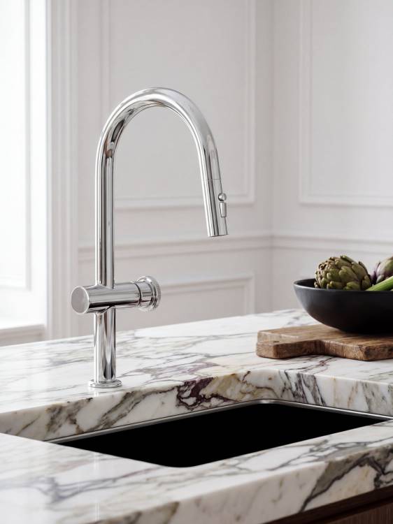 Смеситель для кухни AltroBagno Флуссо (Flusso) 050207 Cr с выдвижным изливом, хром