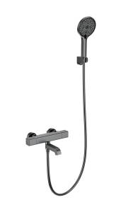 Смеситель для ванны Wonzon & Woghand WW-B2016-A1-BGG с душем и термостатом, темный графит