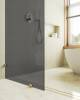 Душевая перегородка MaybahGlass MGD-271-3 79x195, стекло графит матовый 8 мм, профиль золото фото 4