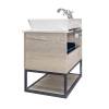 Тумба с раковиной Comforty Порто-60 00-00011395 дуб дымчатый с белой столешницей c раковиной Comforty 9055RA-50 фото 4