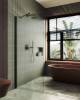 Душевая перегородка MaybahGlass MGD-700-6ш 79x195, стекло сатин 8 мм, профиль черный
