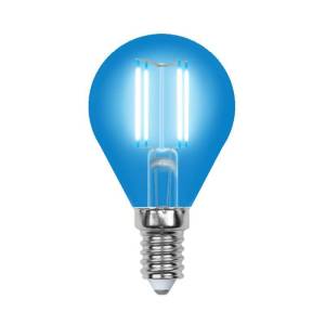 Лампа светодиодная филаментная Uniel Air Color LED-G45-5W/BLUE/E14 GLA02BL