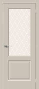 Межкомнатная дверь Bravo Неоклассик-33 полотно Cream Silk, стекло White Сrystal 600x2000