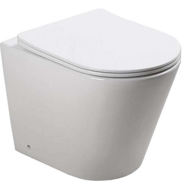 Унитаз приставной SantiLine SL-5020 безободковый, с крышкой-сиденьем микролифт