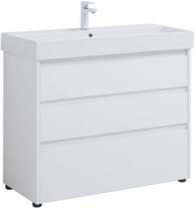 Тумба под раковину Aquanet Nova Lite 00302478 100 белый глянец, 3 ящика