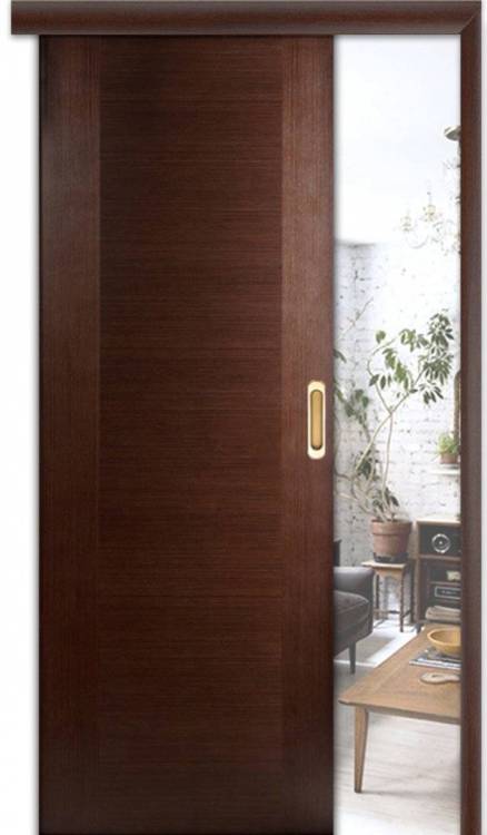 Раздвижная шпонированная дверь Belwooddoors Классика люкс глухая венге 800x2000