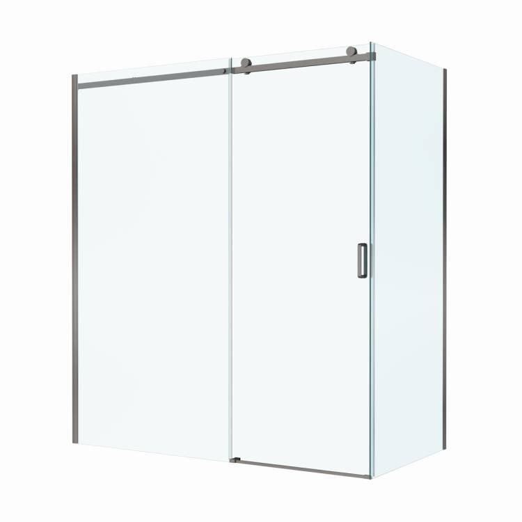Душевой уголок BelBagno SOFT_CLOSE-2-AH-1-180/100-C-GM профиль оружейная сталь, стекло прозрачное, 180x100x200