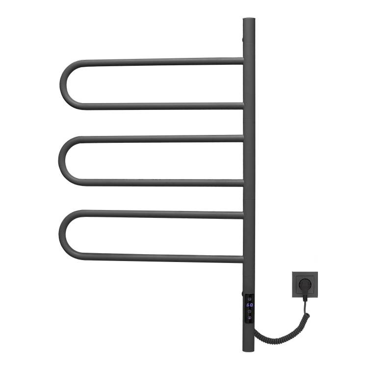 Полотенцесушитель электрический Vincea VTD-1R2CGE графит, с таймером, 44х80