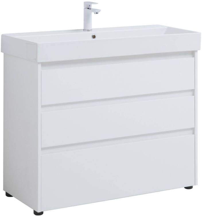 Тумба под раковину Aquanet Nova Lite 00302478 100 белый глянец, 3 ящика